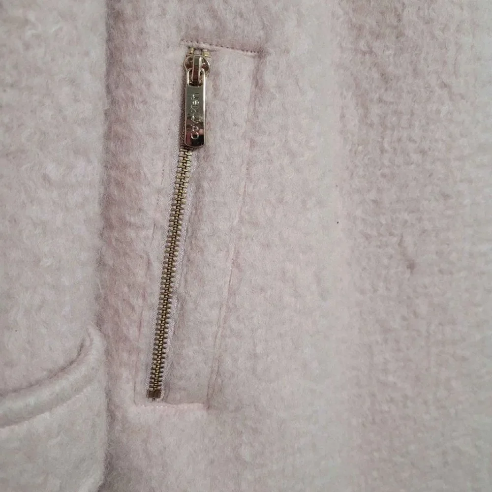 Calvin Klein Faux-Fur-Trimmed Asymmetrical Walker Coat-Size Large - Picture 9 of 10